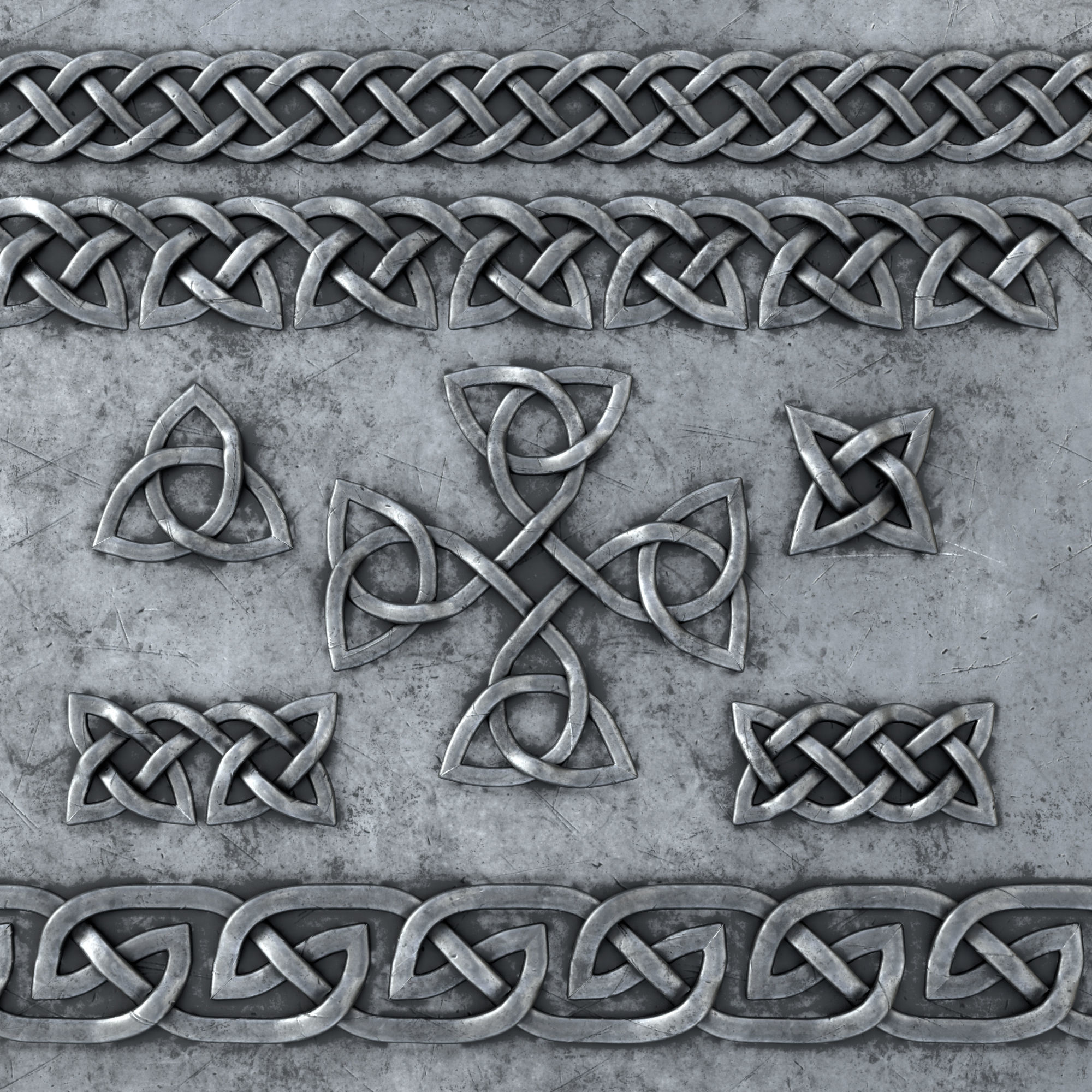 Celtic Ornament Metal and Normal Set Texture_0