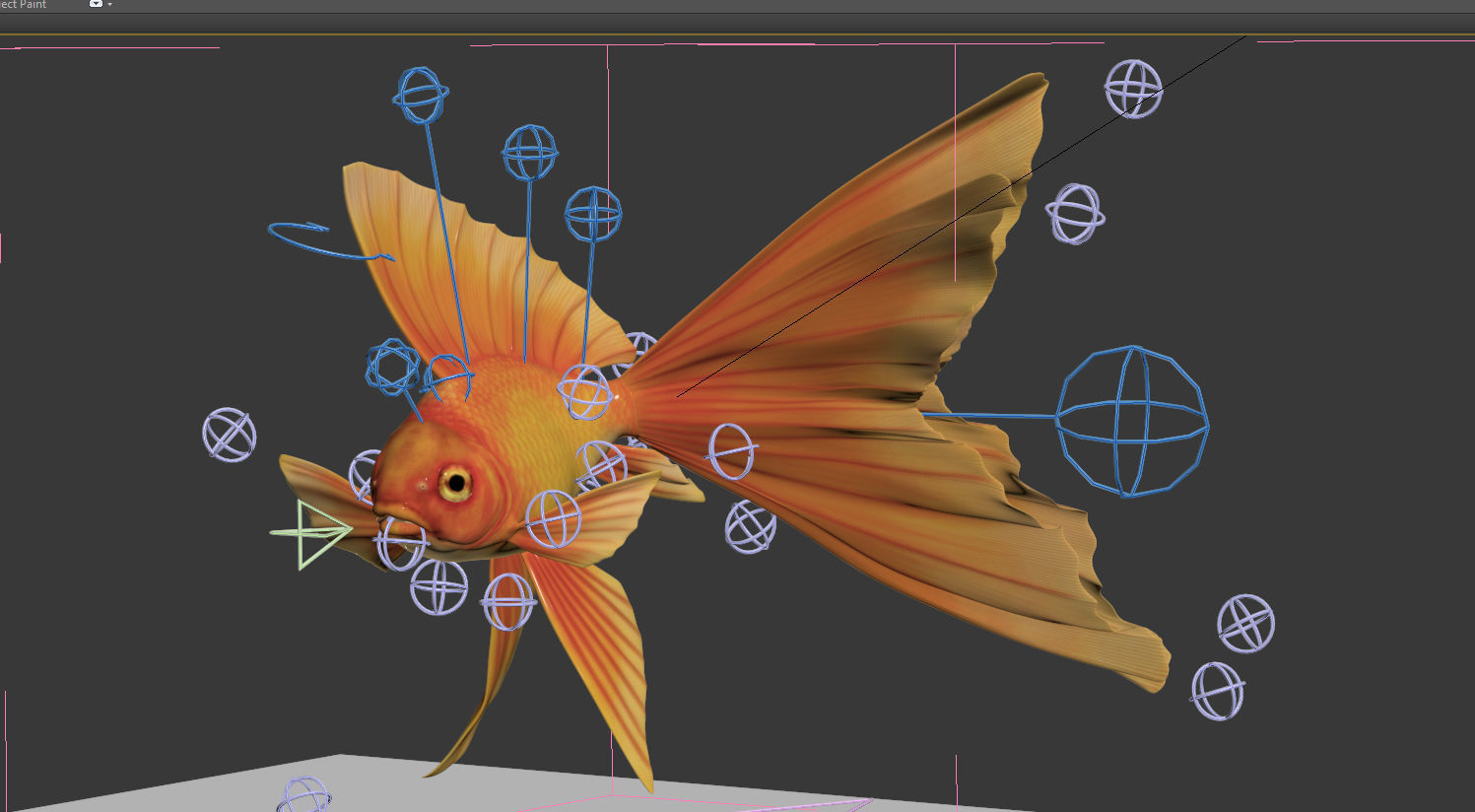 Fantasy Gold Fish rig Low-poly 3D model_15
