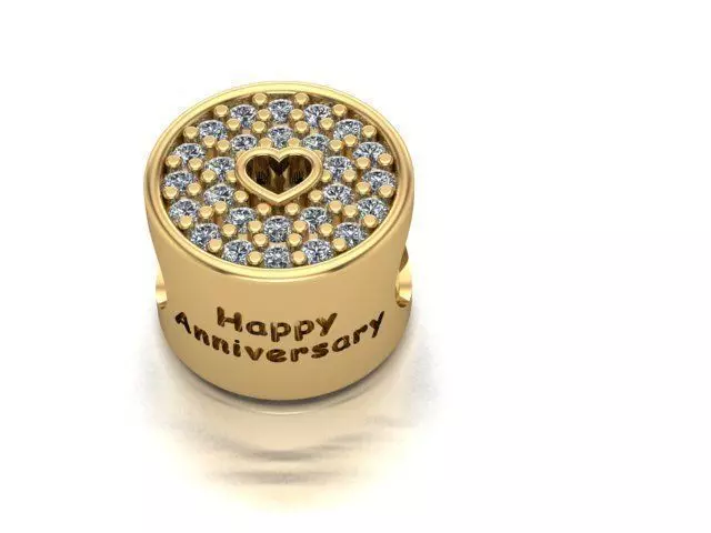 happy heart charm ball  3D print model_0