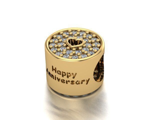 happy heart charm ball  3D print model_1