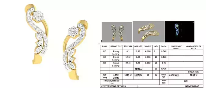 Golden Drop Earrings With Diamonds  23