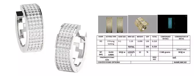 Round Earrings With Diamonds 