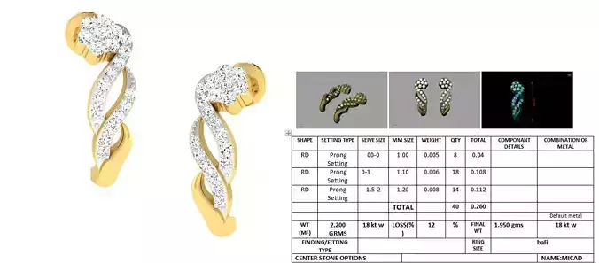 Golden Earrings With Diamonds  7