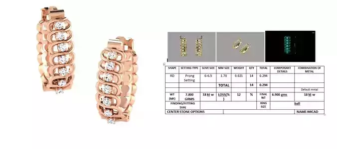 Rose Gold Earrings With Diamonds 1
