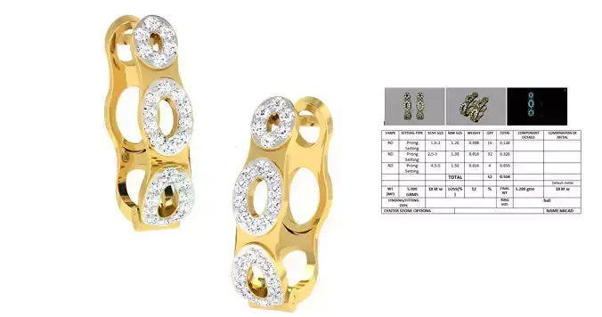 Golden Earrings With Diamonds  16