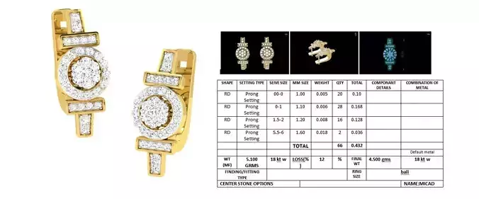 Round Halo Earrings With Diamonds 