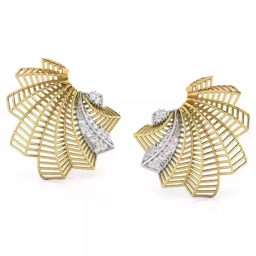 Tropical Palm Leaf Earring