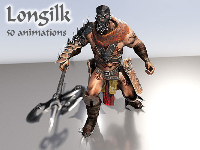 Longilk Barbarian Low-poly 3D model