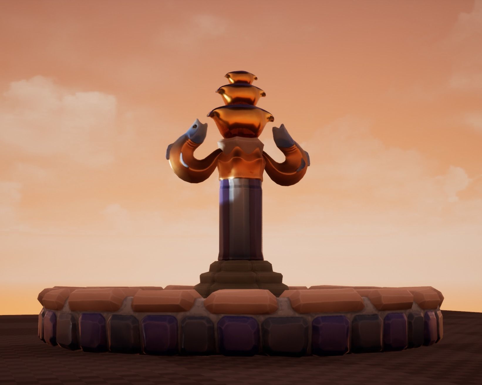 Elegant Versatile Fountain Set Low-poly 3D model_11