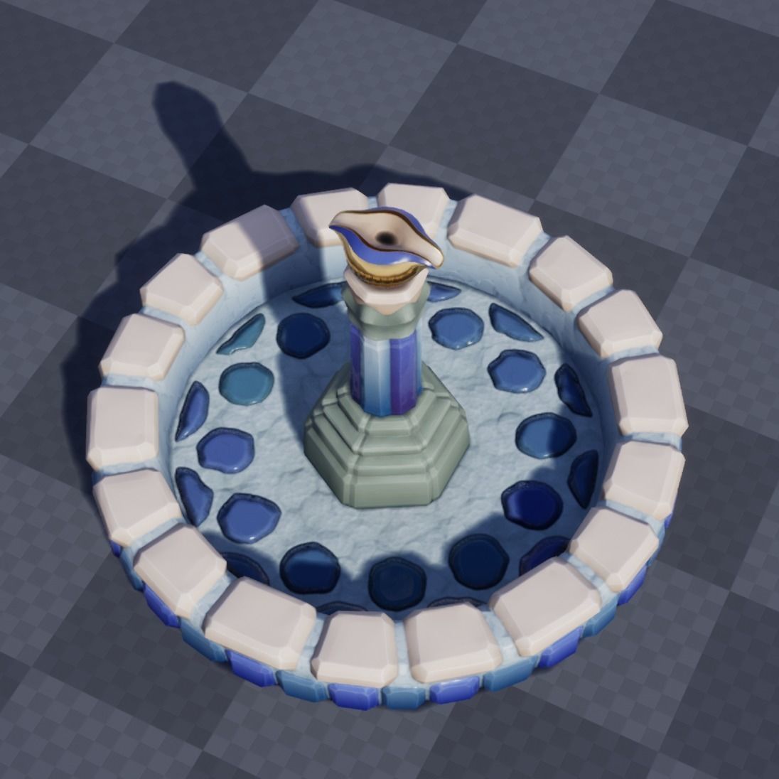 Elegant Versatile Fountain Set Low-poly 3D model_5