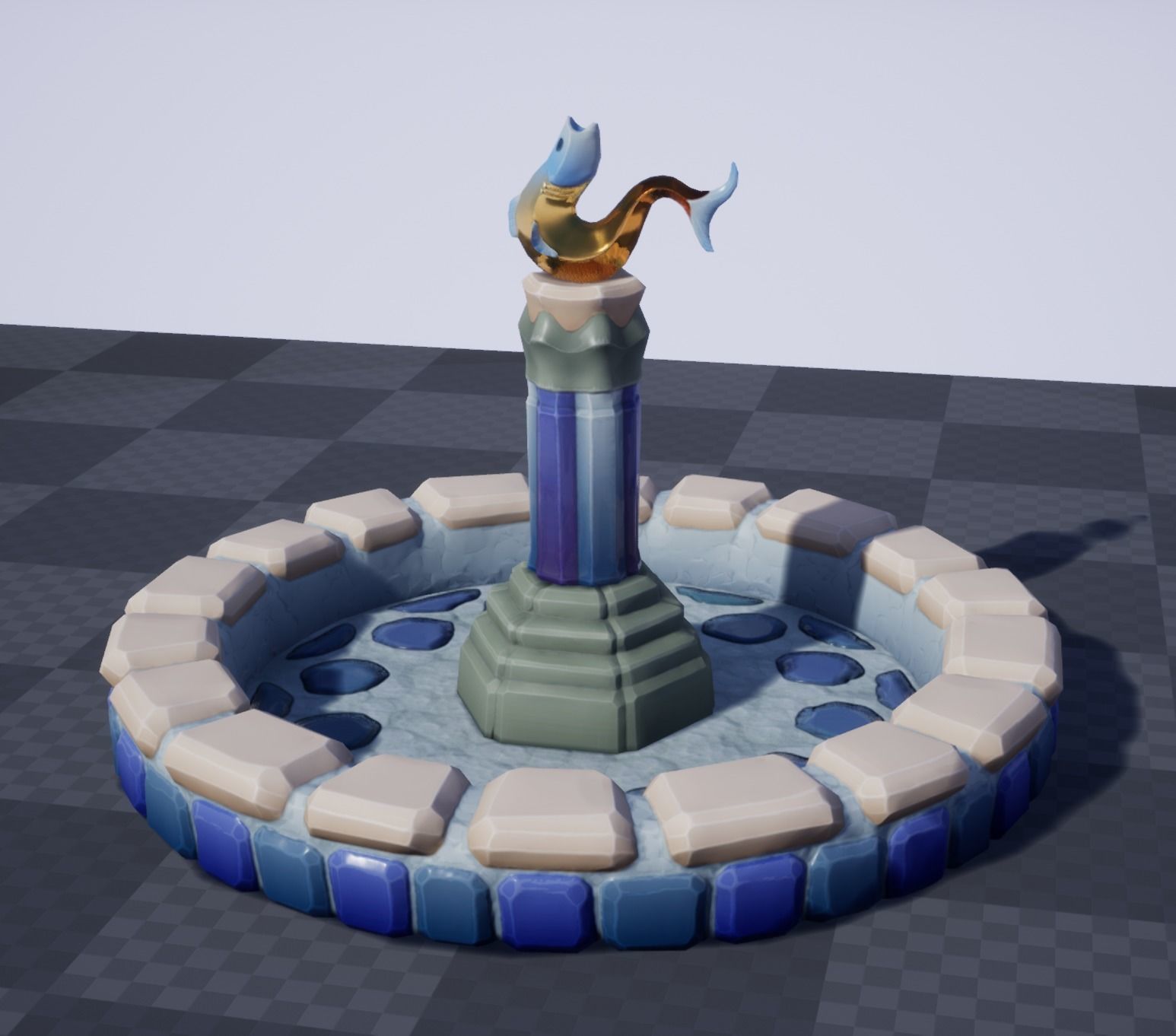 Elegant Versatile Fountain Set Low-poly 3D model_2