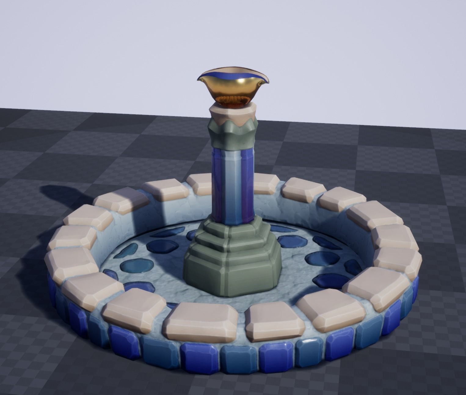 Elegant Versatile Fountain Set Low-poly 3D model_4