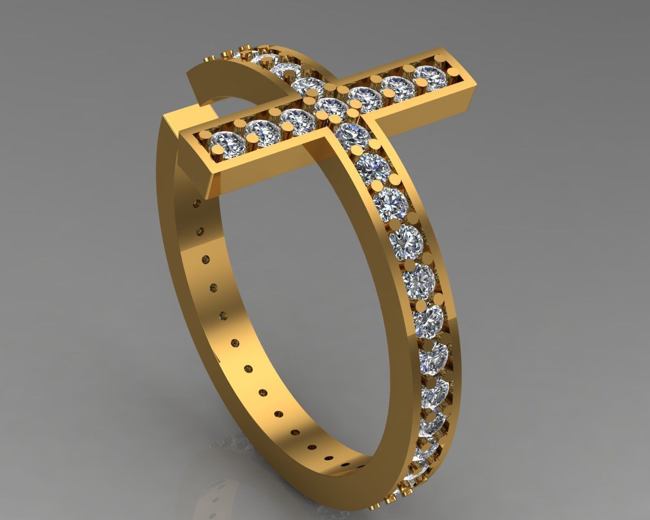 Ring 17 cross 3D print model_5