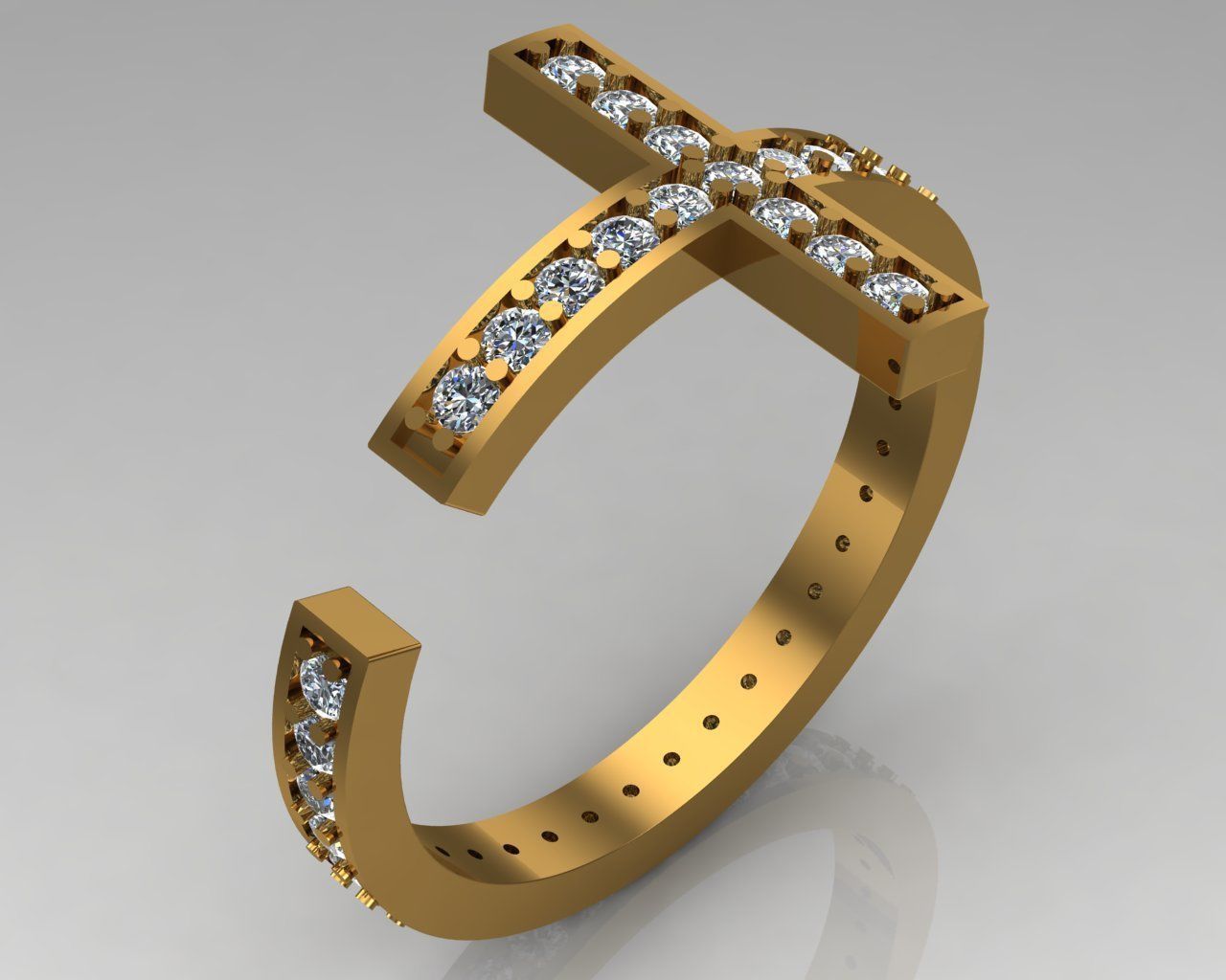 Ring 17 cross 3D print model_4