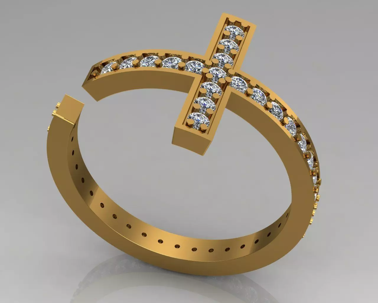 Ring 17 cross 3D print model_0