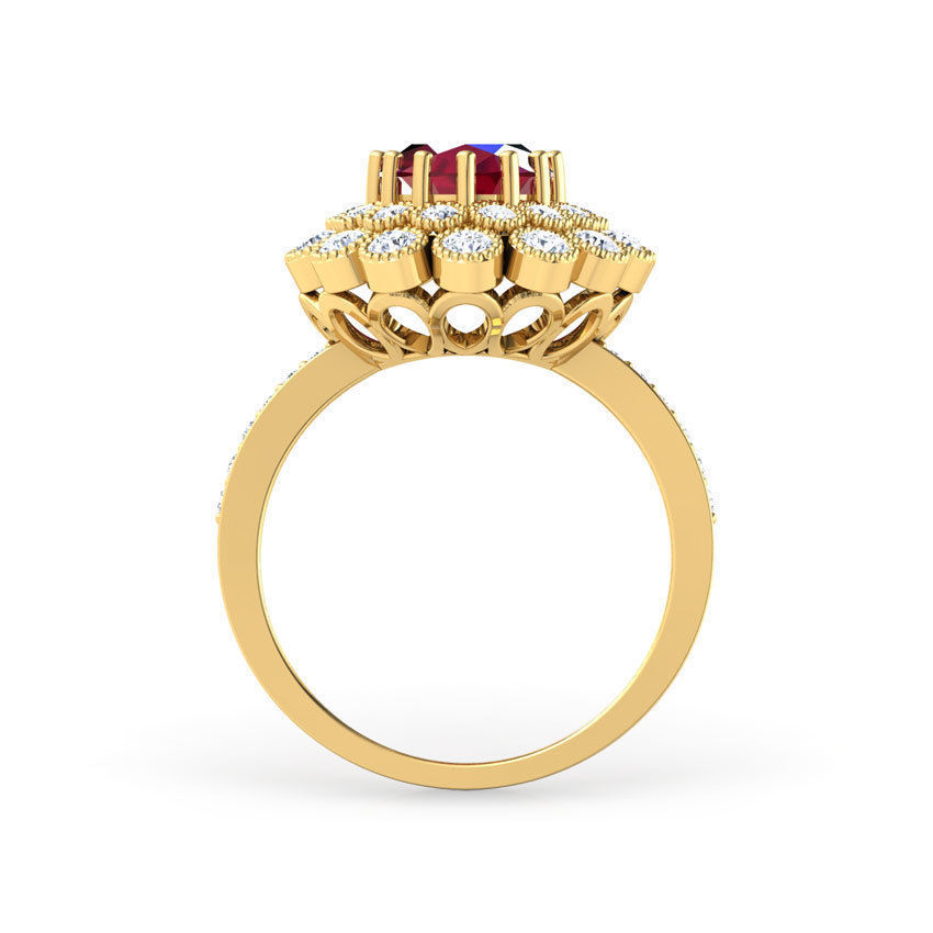 Bloom Scallop Ring 3D print model_4