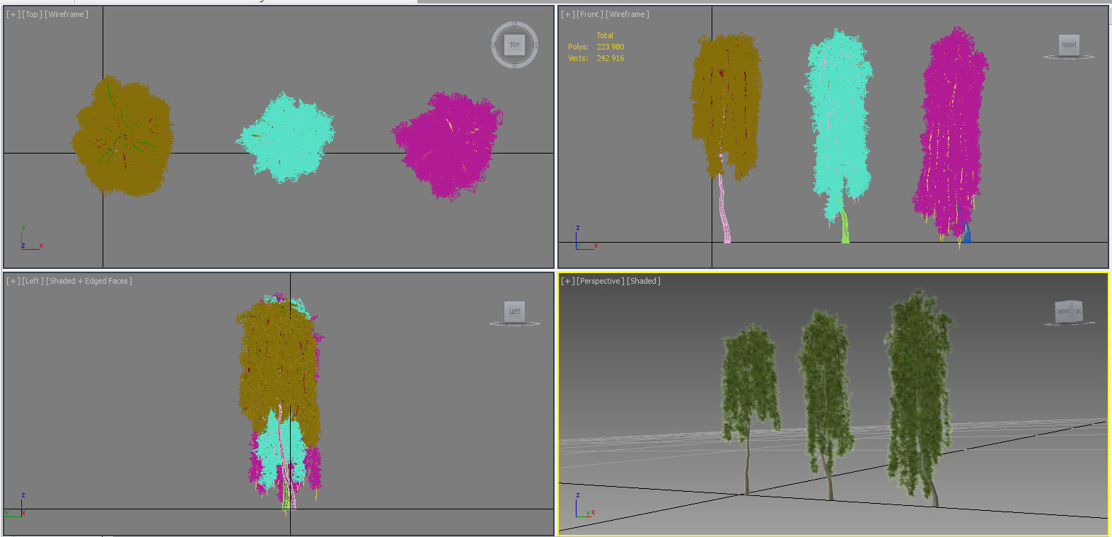 Willow on trunks 3D model_11