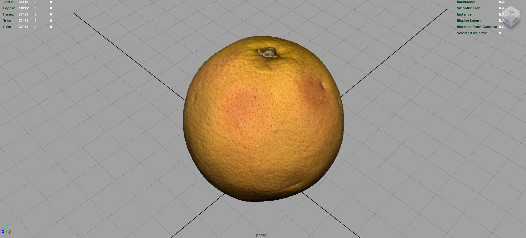 ORANGE mango Low-poly 3D model_3