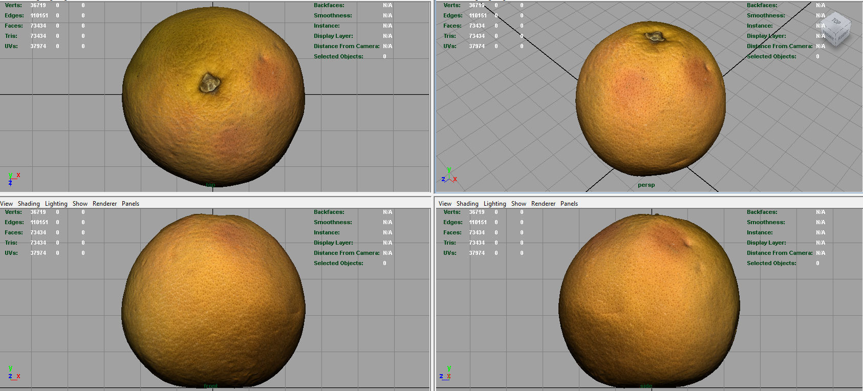 ORANGE mango Low-poly 3D model_8