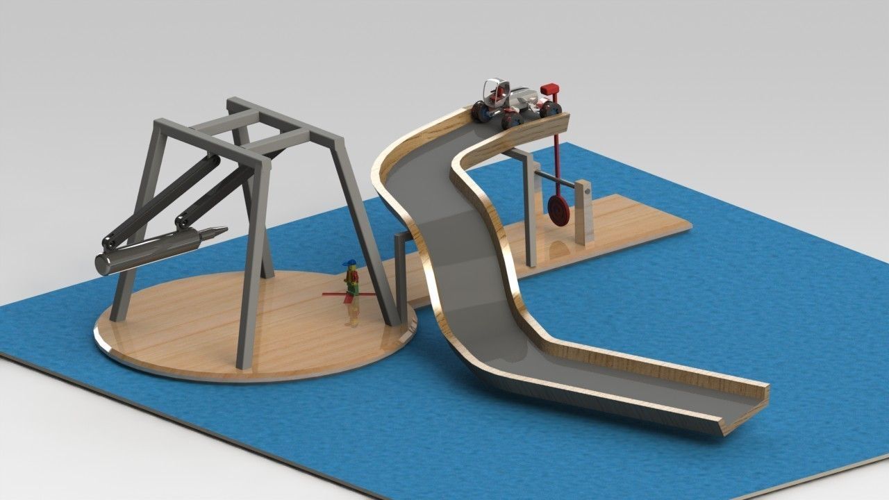 Rube Goldberg Experiment Free 3D model_5