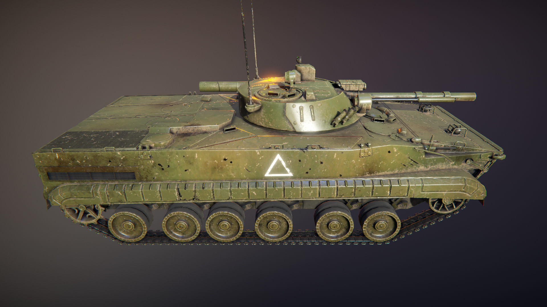 Tank BMP 3 Low-poly 3D model_1