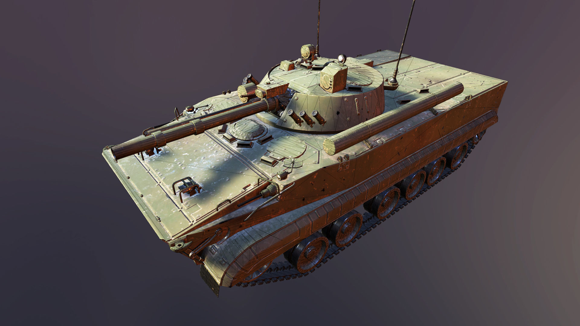 Tank BMP 3 Low-poly 3D model_4