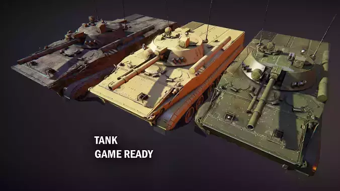 Tank BMP 3 Low-poly 3D model