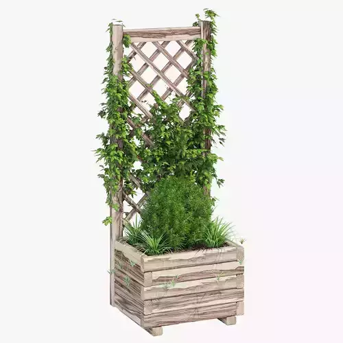 Planter With Lattice 1 3D model