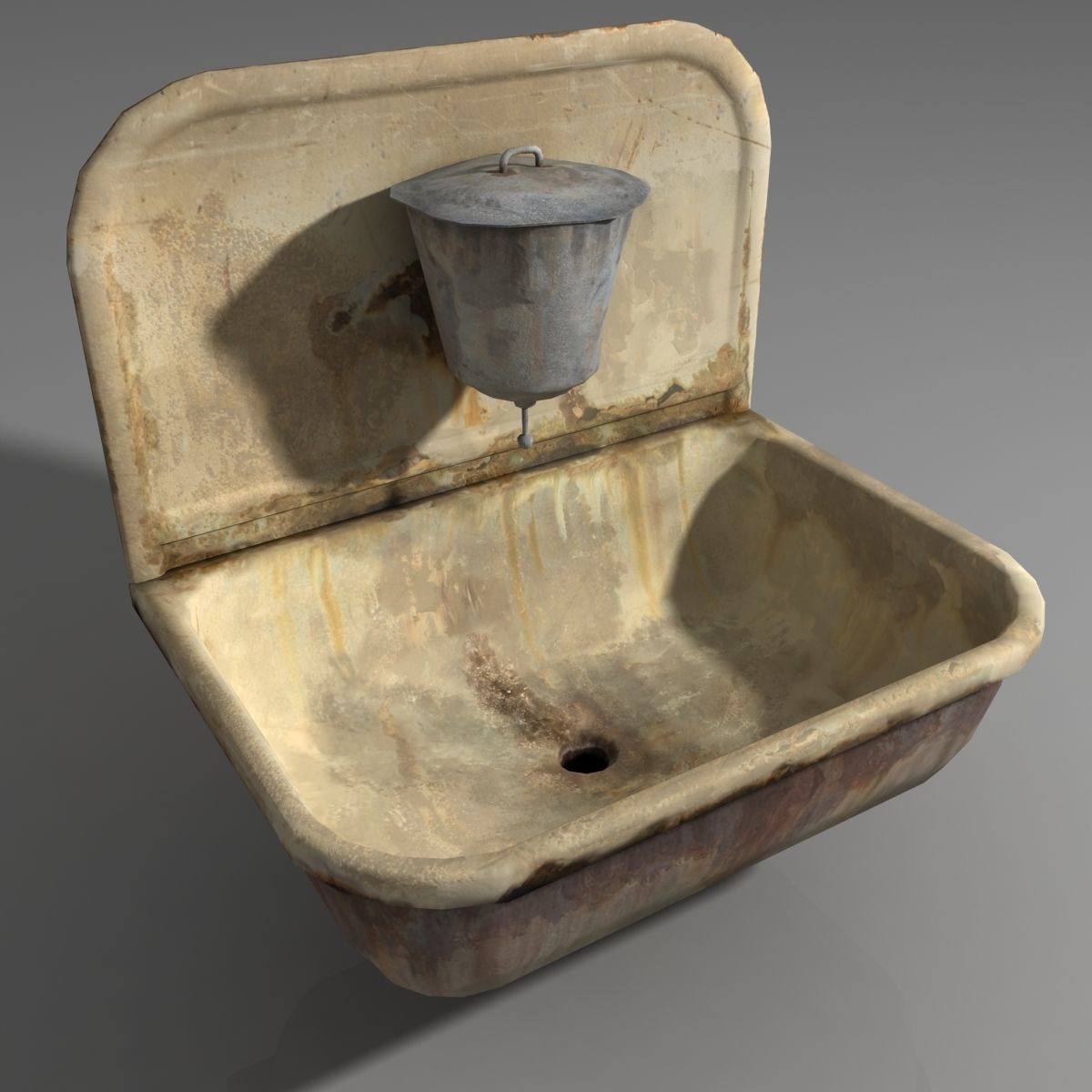 very old sink Low-poly 3D model_2