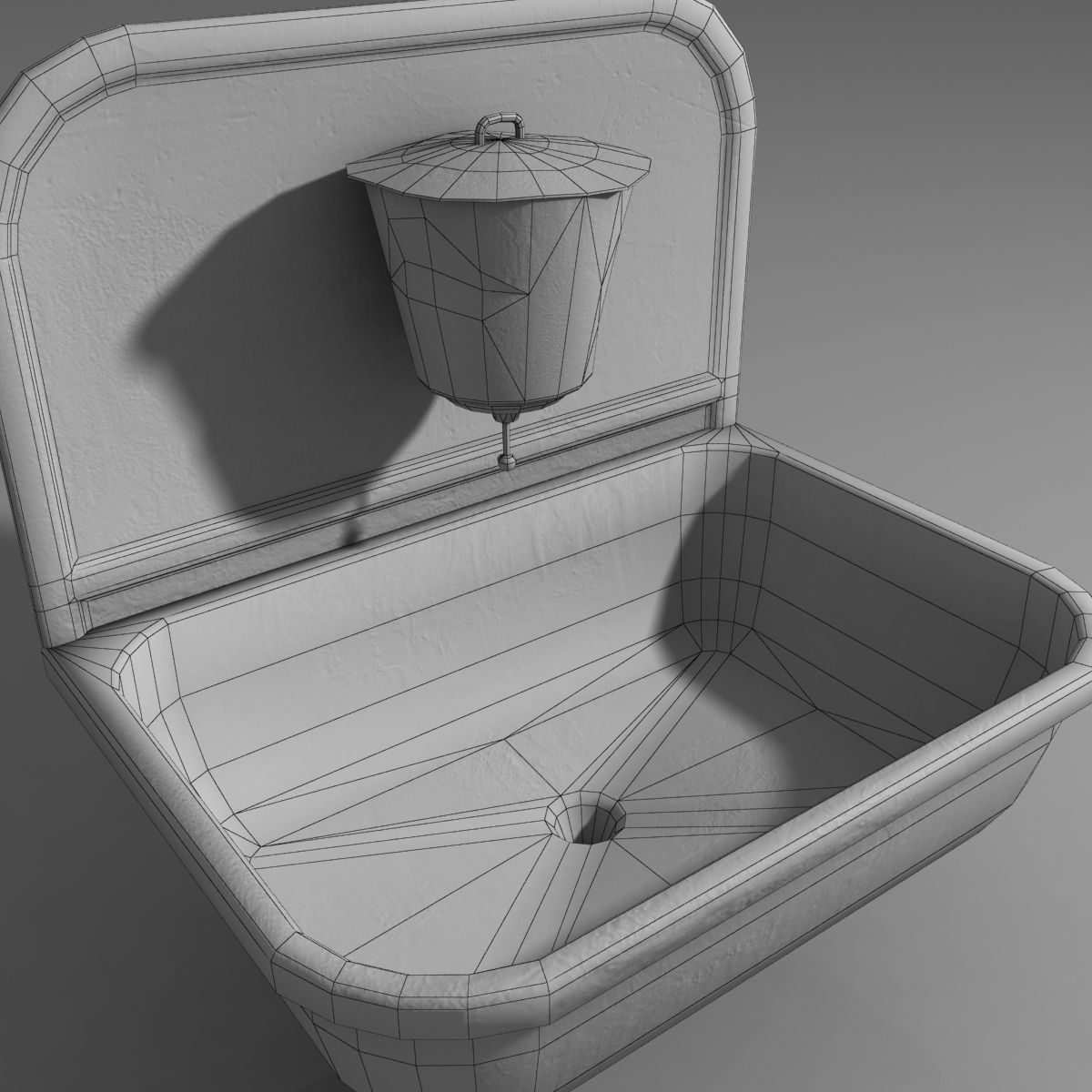 very old sink Low-poly 3D model_12
