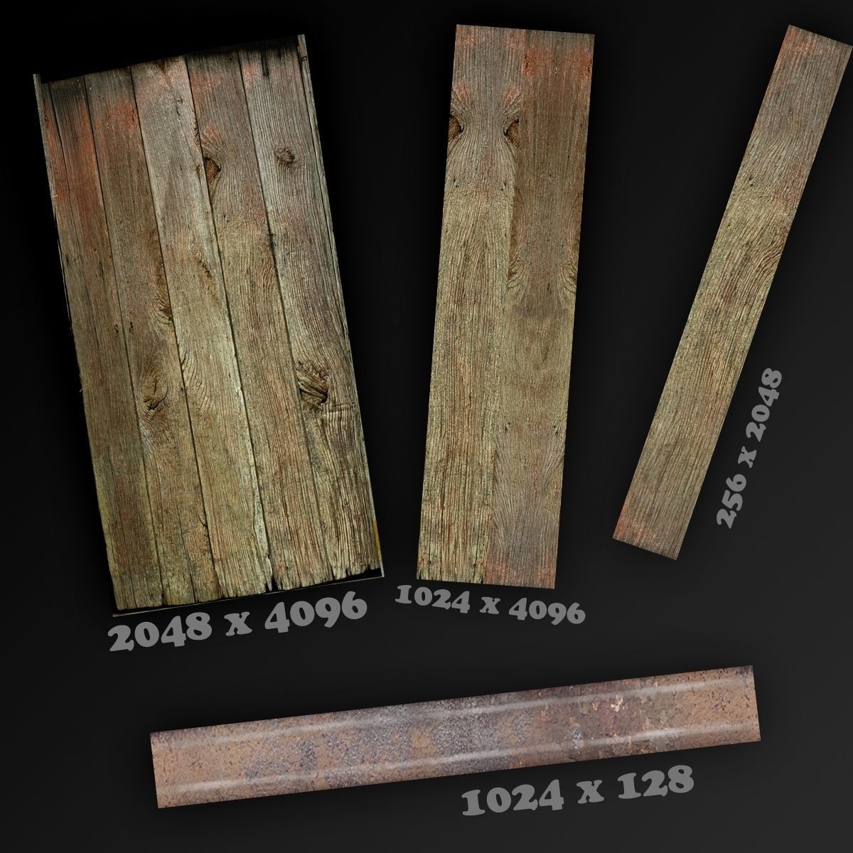 wooden cart Free low-poly 3D model_9