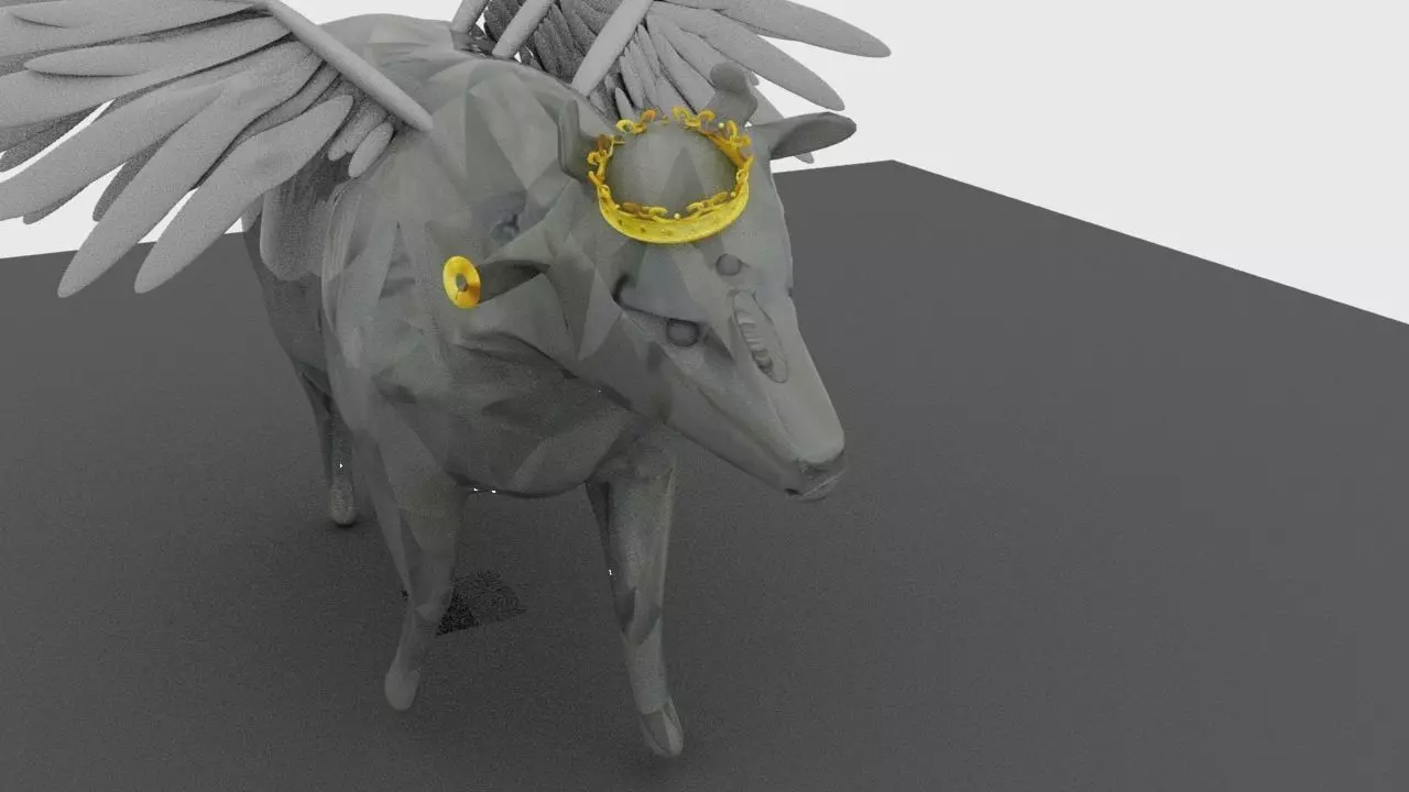 Holy Cow Low-poly 3D model_0