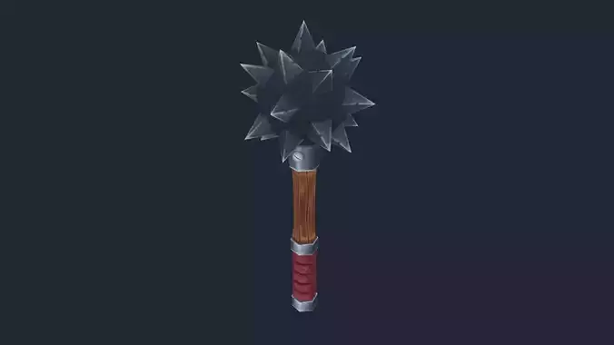 Handpainted Fantasy Medieval Simple Steel Mace
