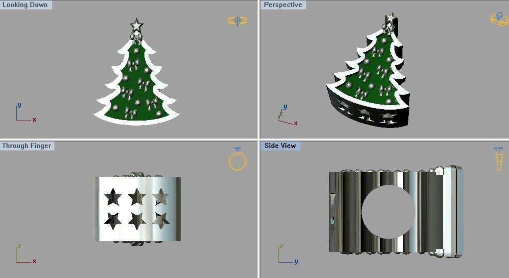 Christmas tree bead 3D print model_1