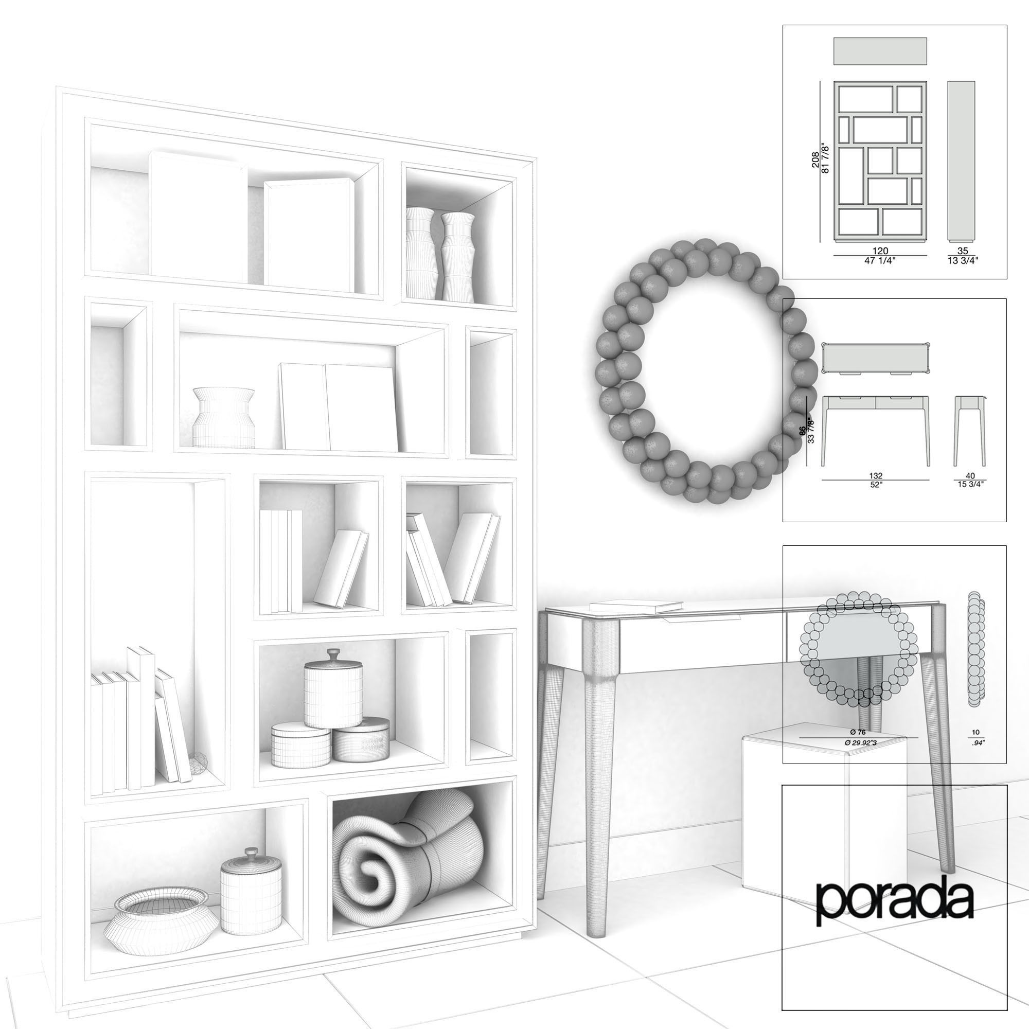 Porada First Shelving 3D model_2