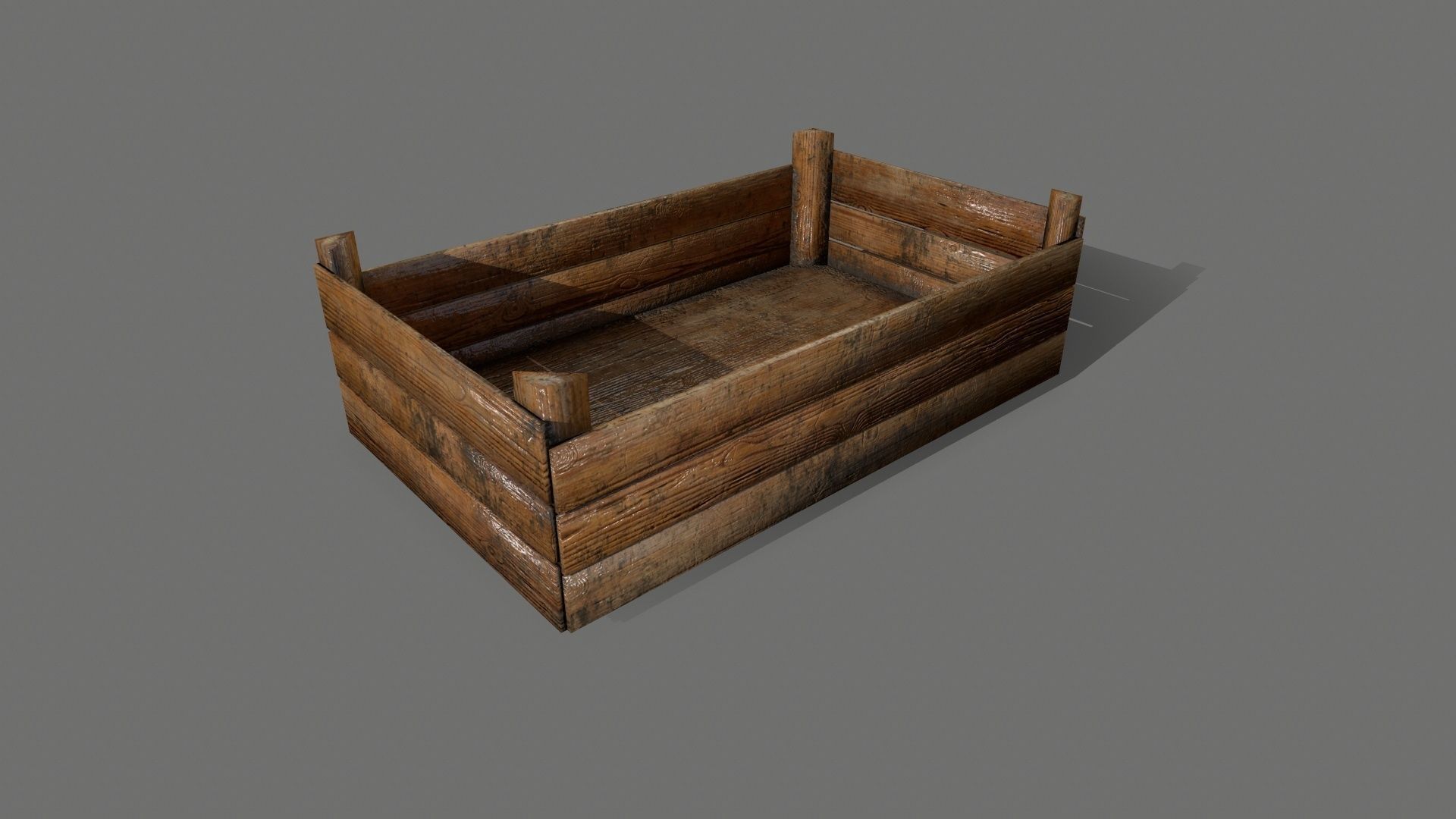 Medieval set metal bucket hanging from chain Low-poly 3D model_7