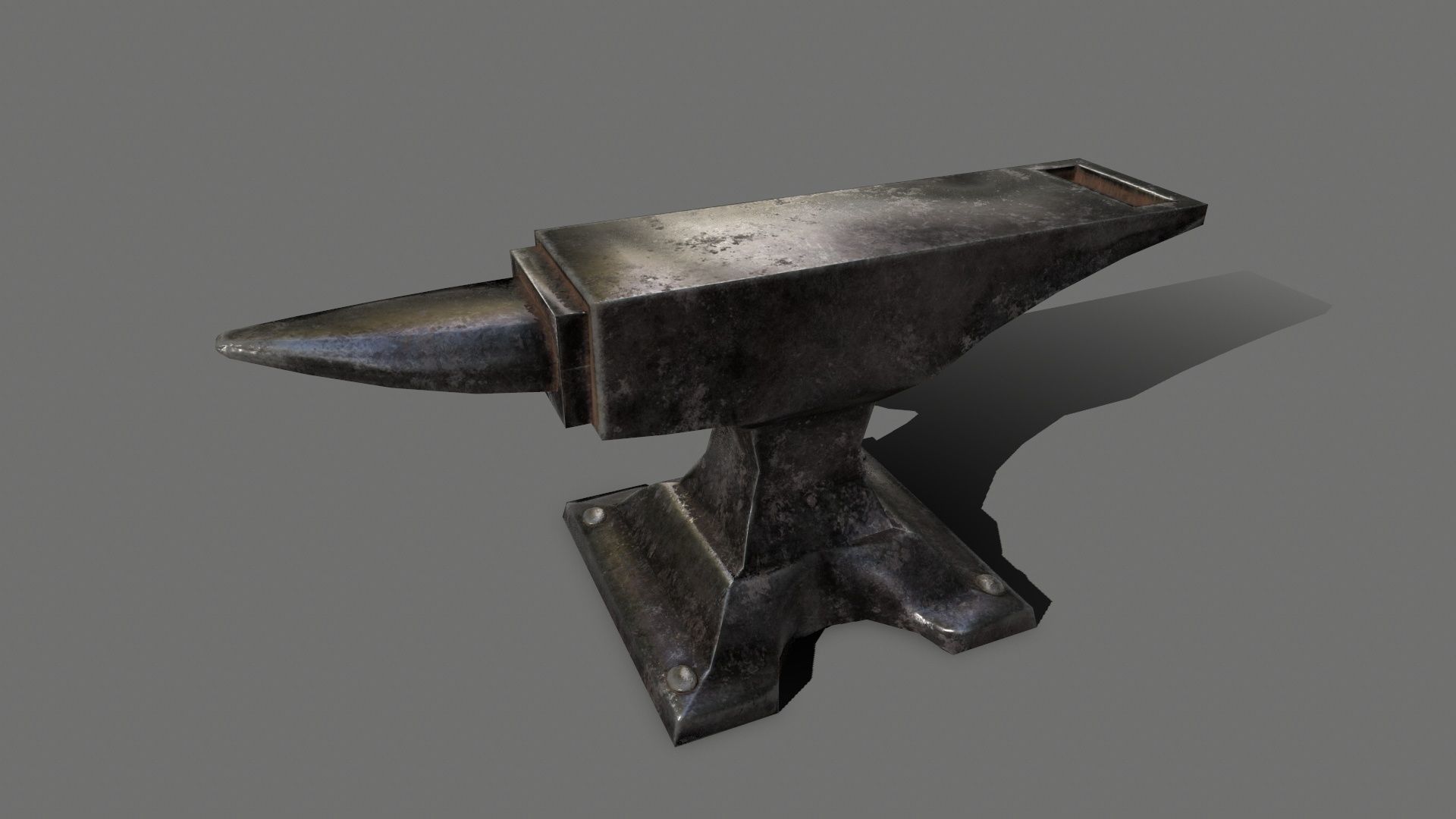 Medieval set metal bucket hanging from chain Low-poly 3D model_3