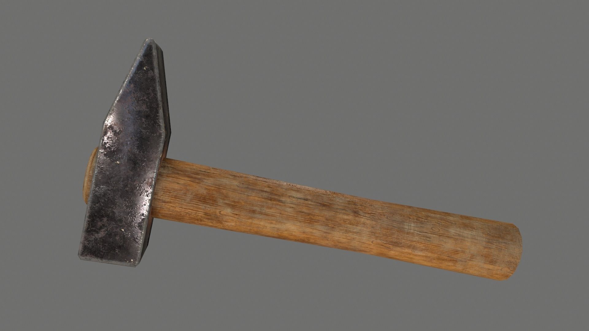 Medieval set metal bucket hanging from chain Low-poly 3D model_24