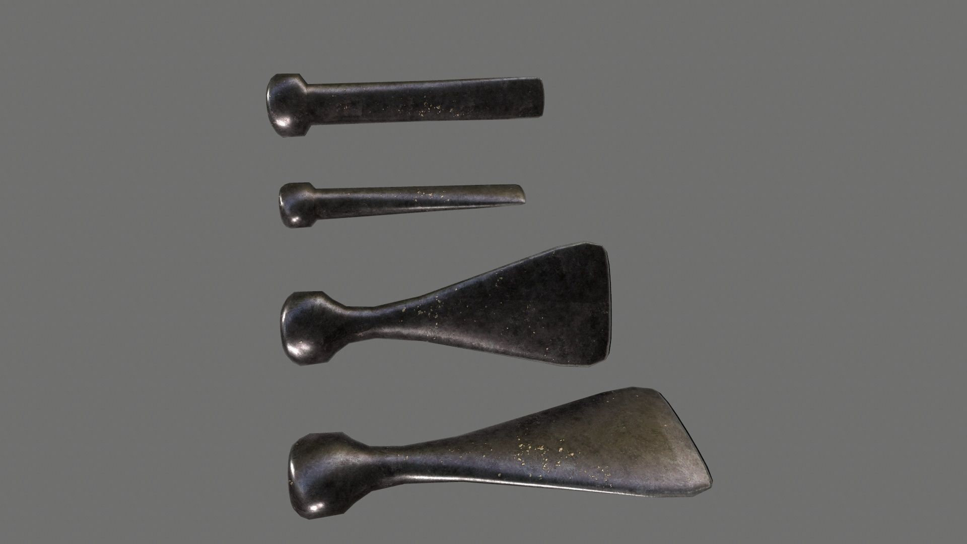 Medieval set metal bucket hanging from chain Low-poly 3D model_32