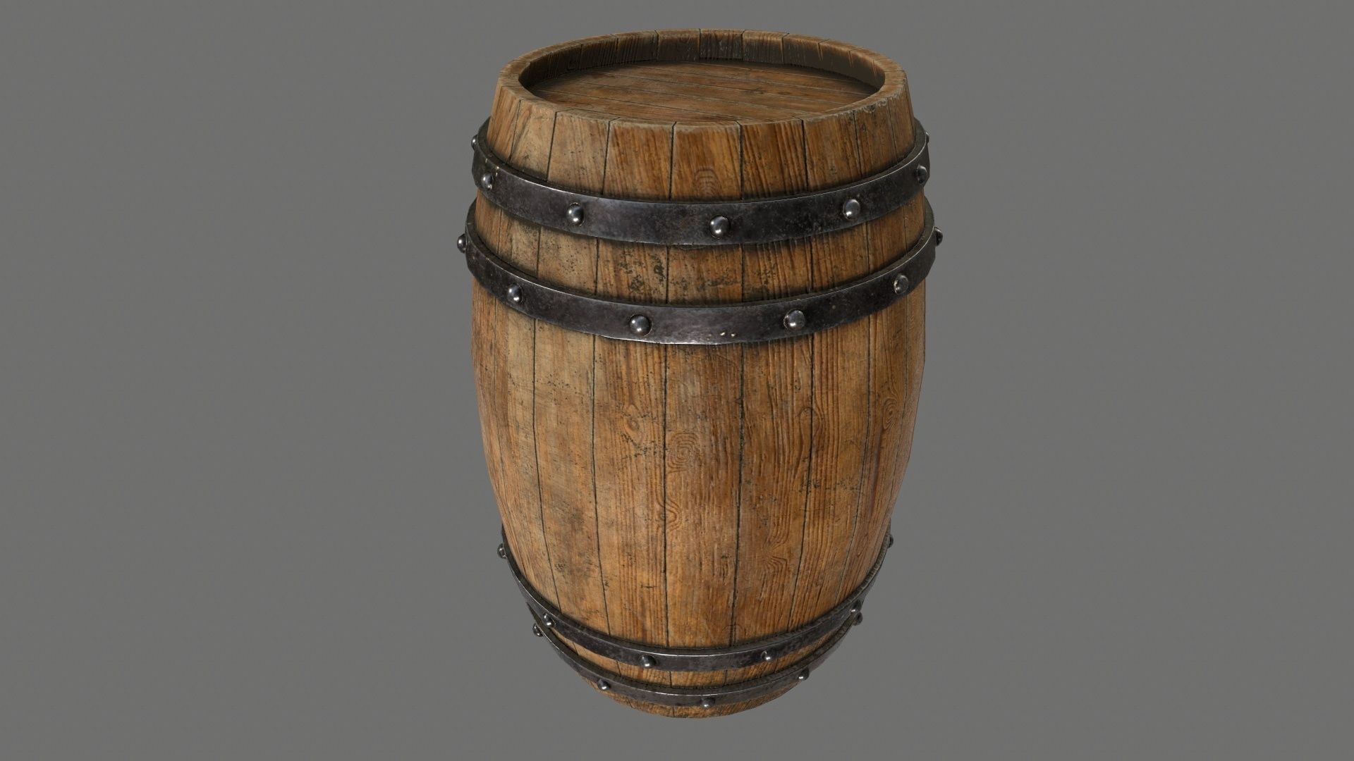 Medieval set metal bucket hanging from chain Low-poly 3D model_4