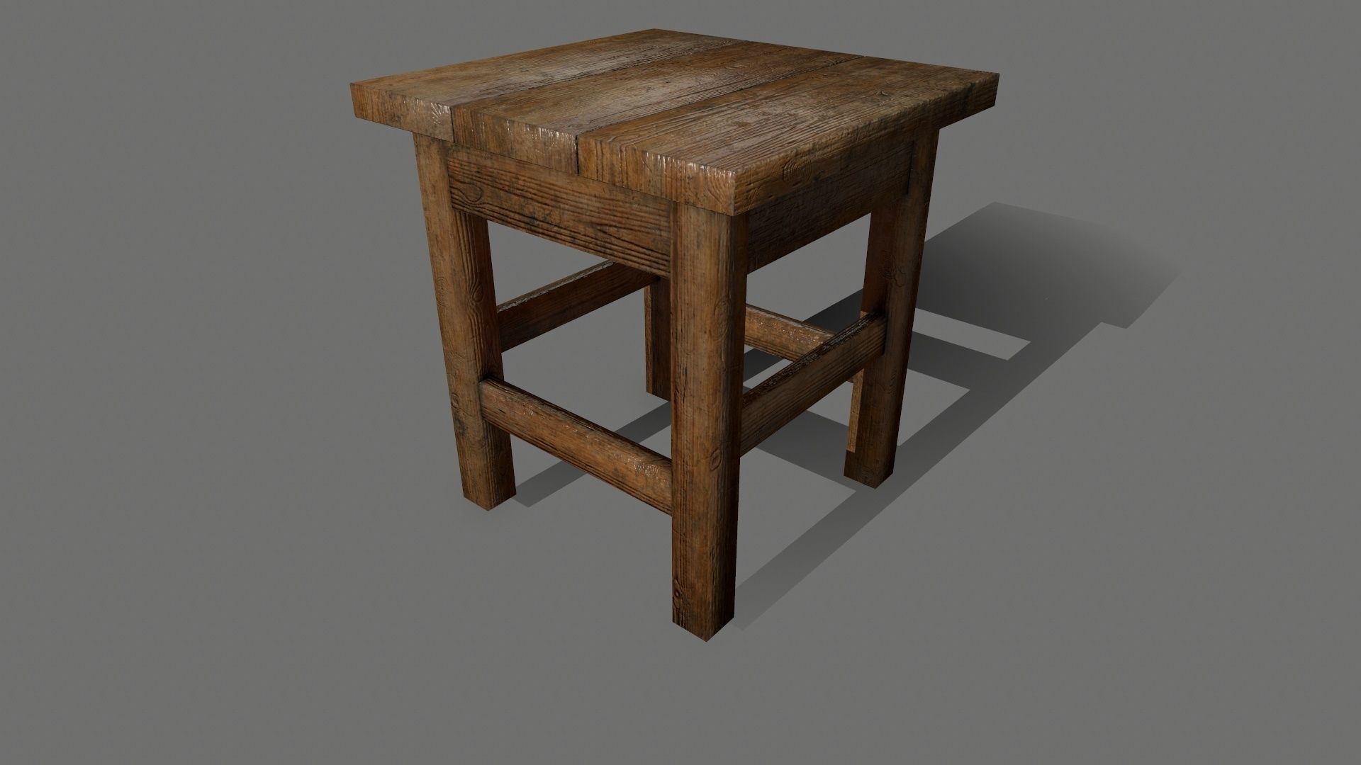 Medieval set metal bucket hanging from chain Low-poly 3D model_8