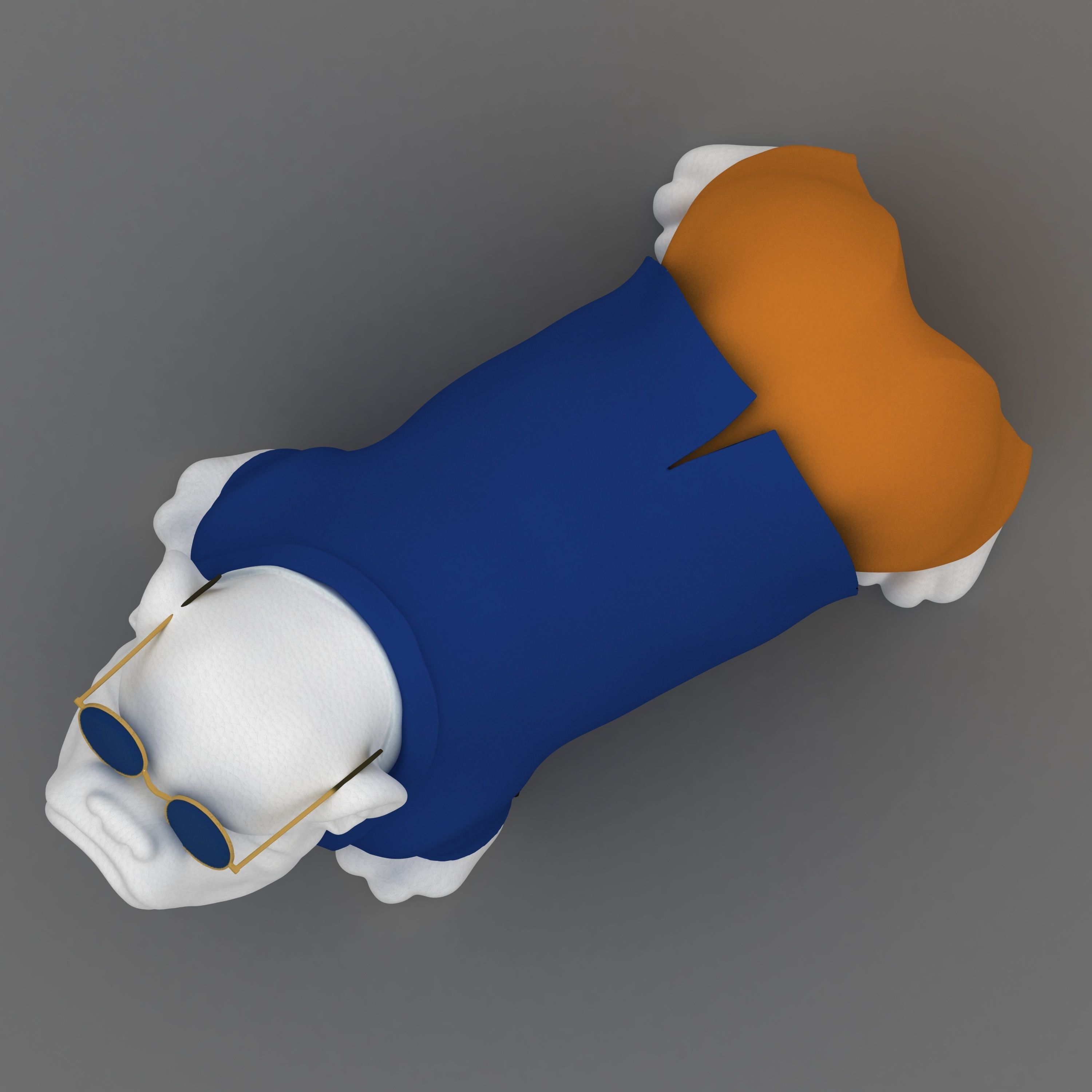 Bulldog sculpture 3D model_3