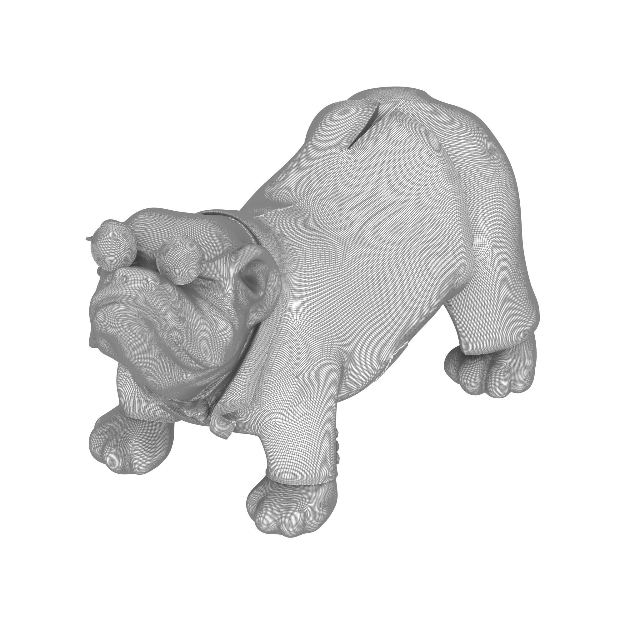 Bulldog sculpture 3D model_5