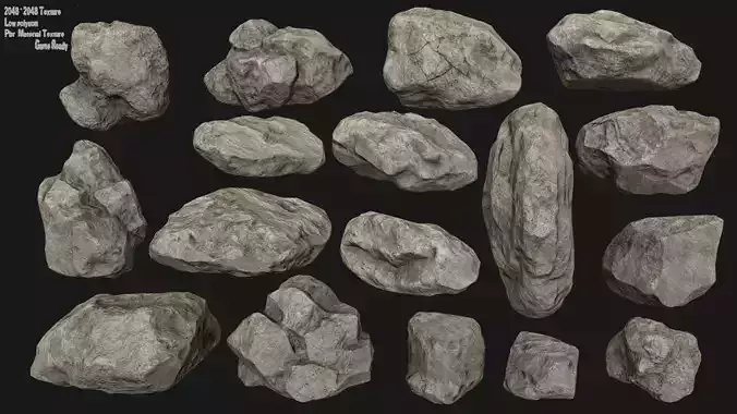 rocks set and boulders