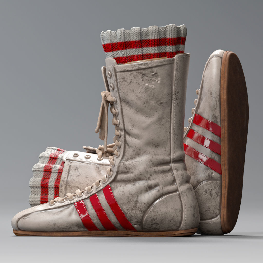 Everlast Realistic Boxing Shoes Low-poly 3D model_1