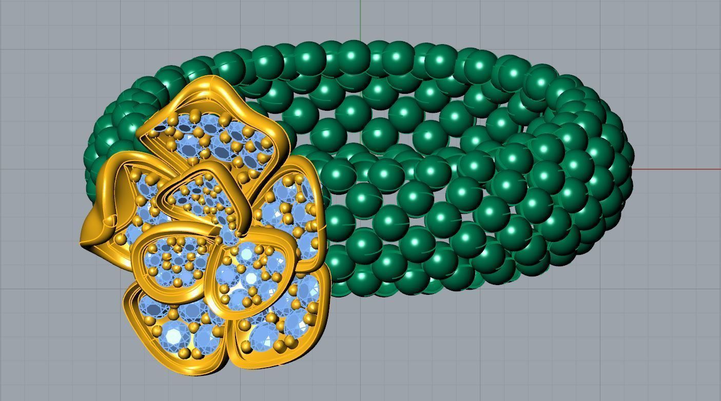 Floweret Granular Ring 3D print model_9
