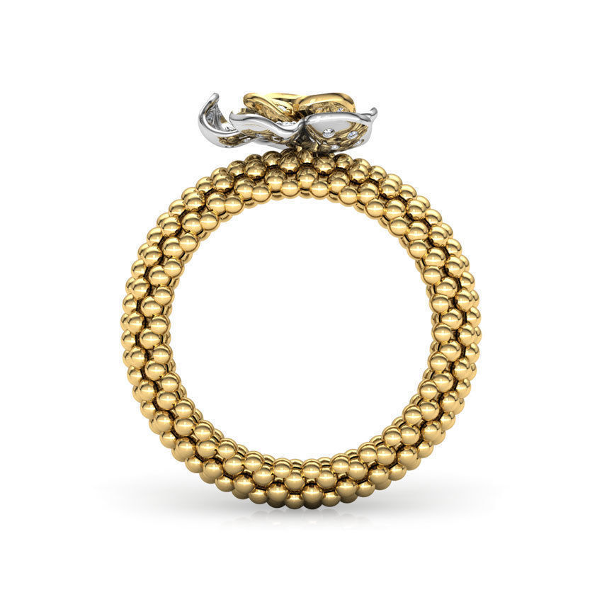 Floweret Granular Ring 3D print model_4