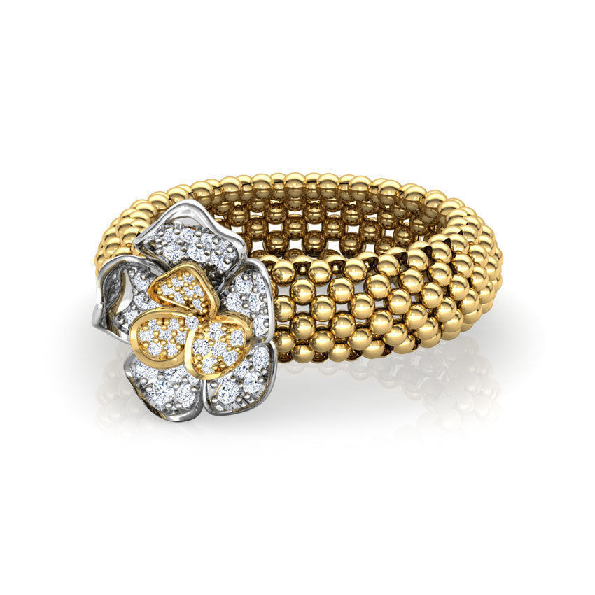 Floweret Granular Ring 3D print model_3