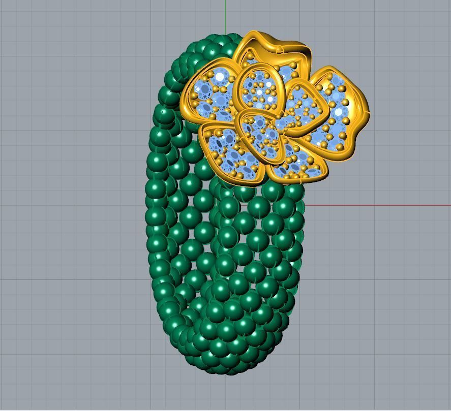 Floweret Granular Ring 3D print model_8