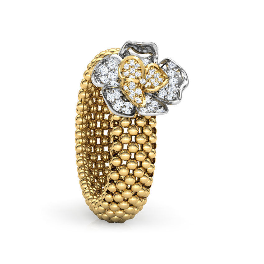 Floweret Granular Ring 3D print model_2